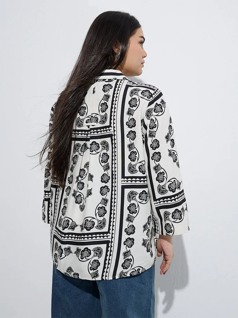 Gia Off-White Printed Shirt