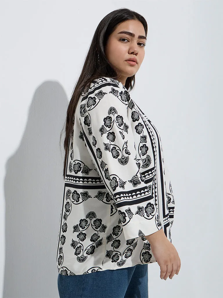 Gia Off-White Printed Shirt