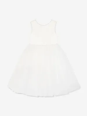 Girls Ceremonial Ballerina Length Dress in Ivory