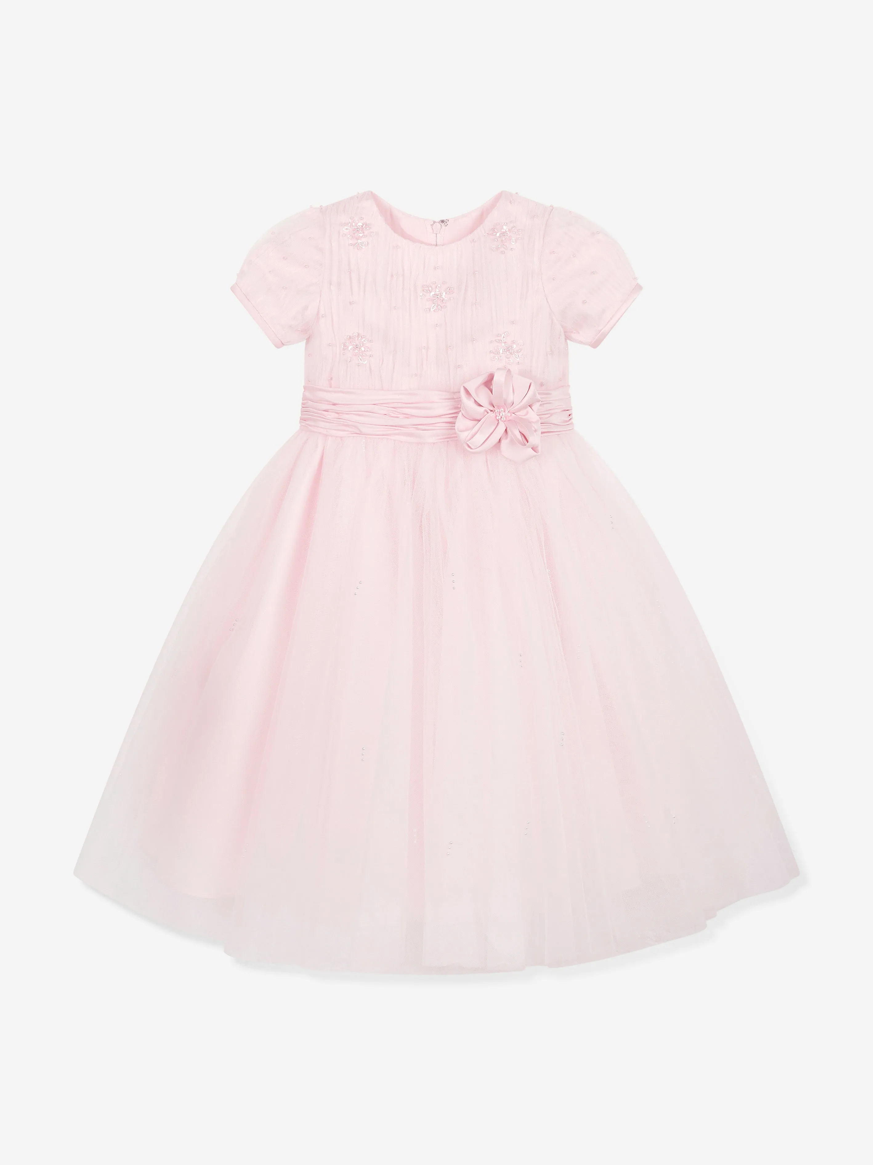 Girls Ceremonial Ballerina Length Dress in Pink