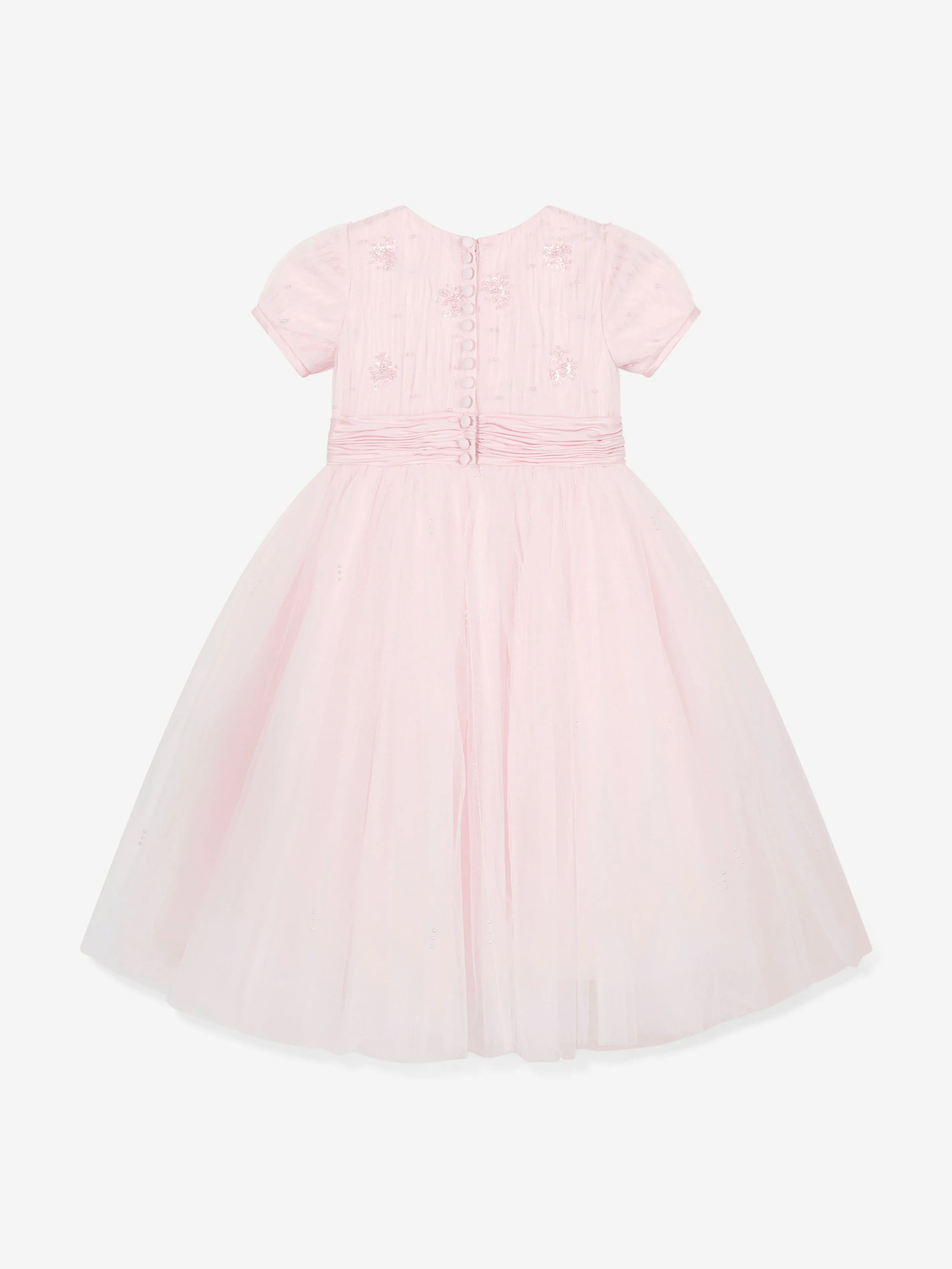 Girls Ceremonial Ballerina Length Dress in Pink