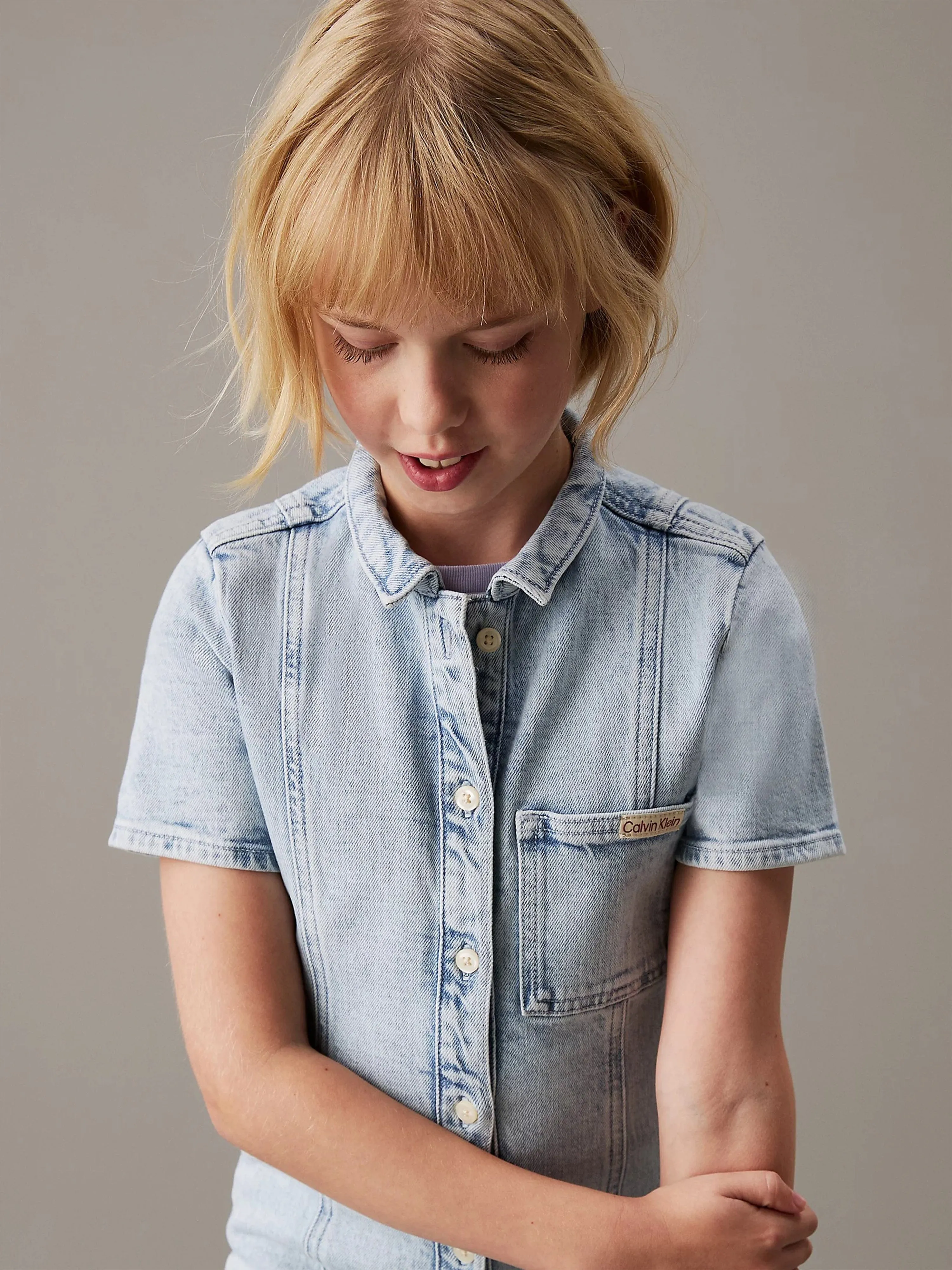 Girls Denim Dress in Blue