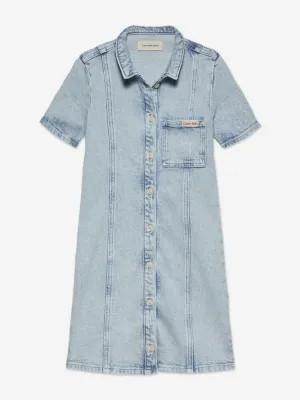 Girls Denim Dress in Blue