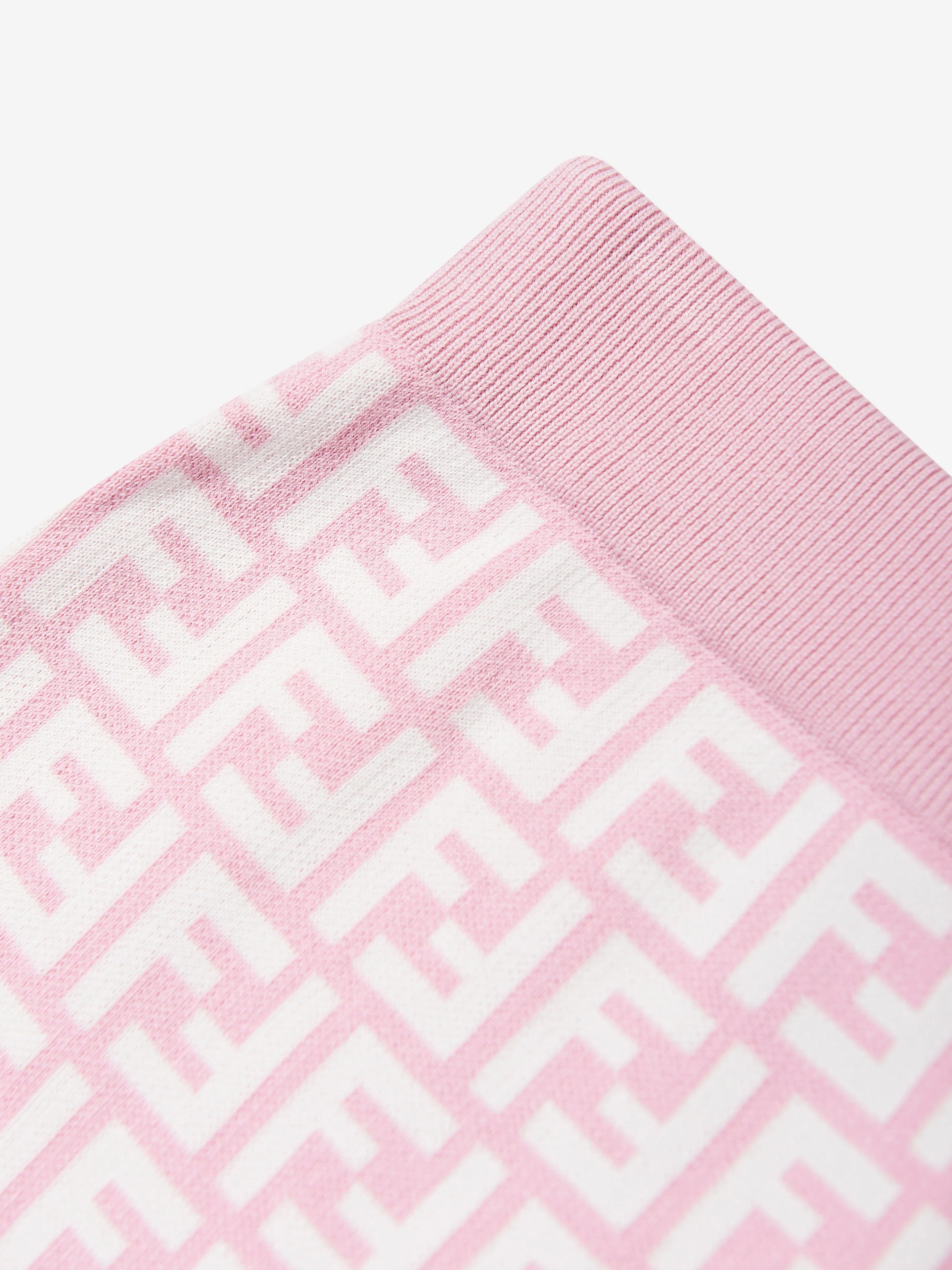 Girls FF Logo Knitted Skirt in Pink