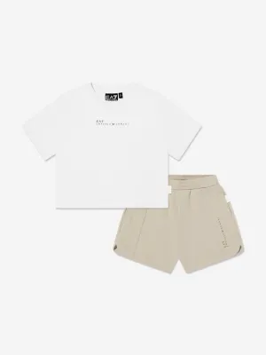 Girls Logo Short Set in White
