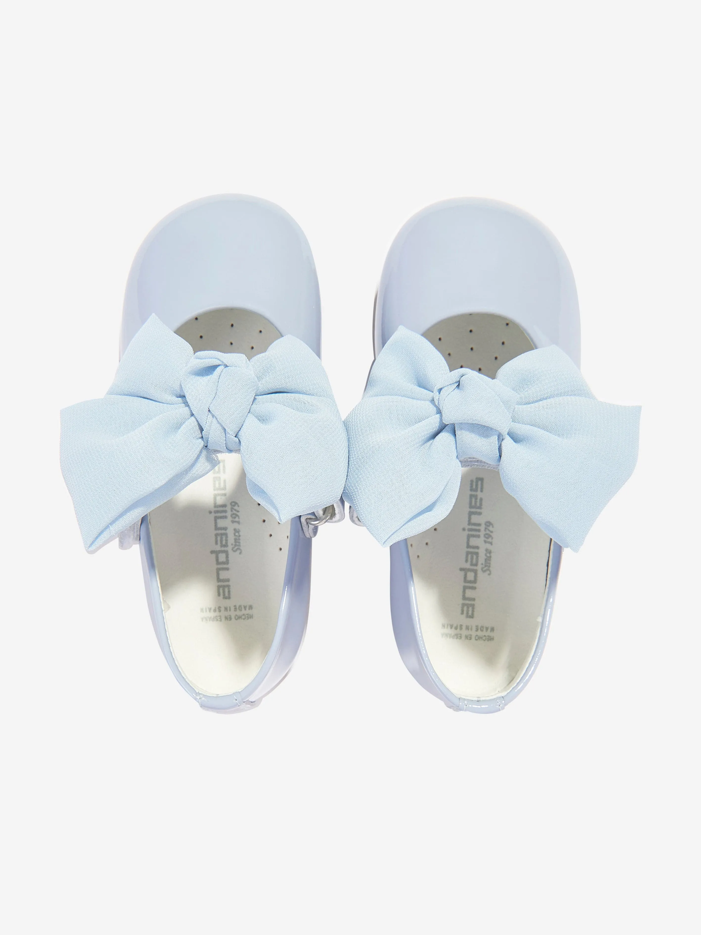 Girls Patent Leather Bow Shoes in Blue