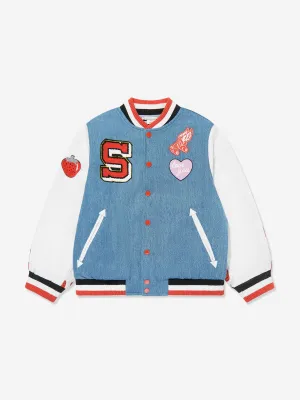 Girls Varsity Jacket in Blue