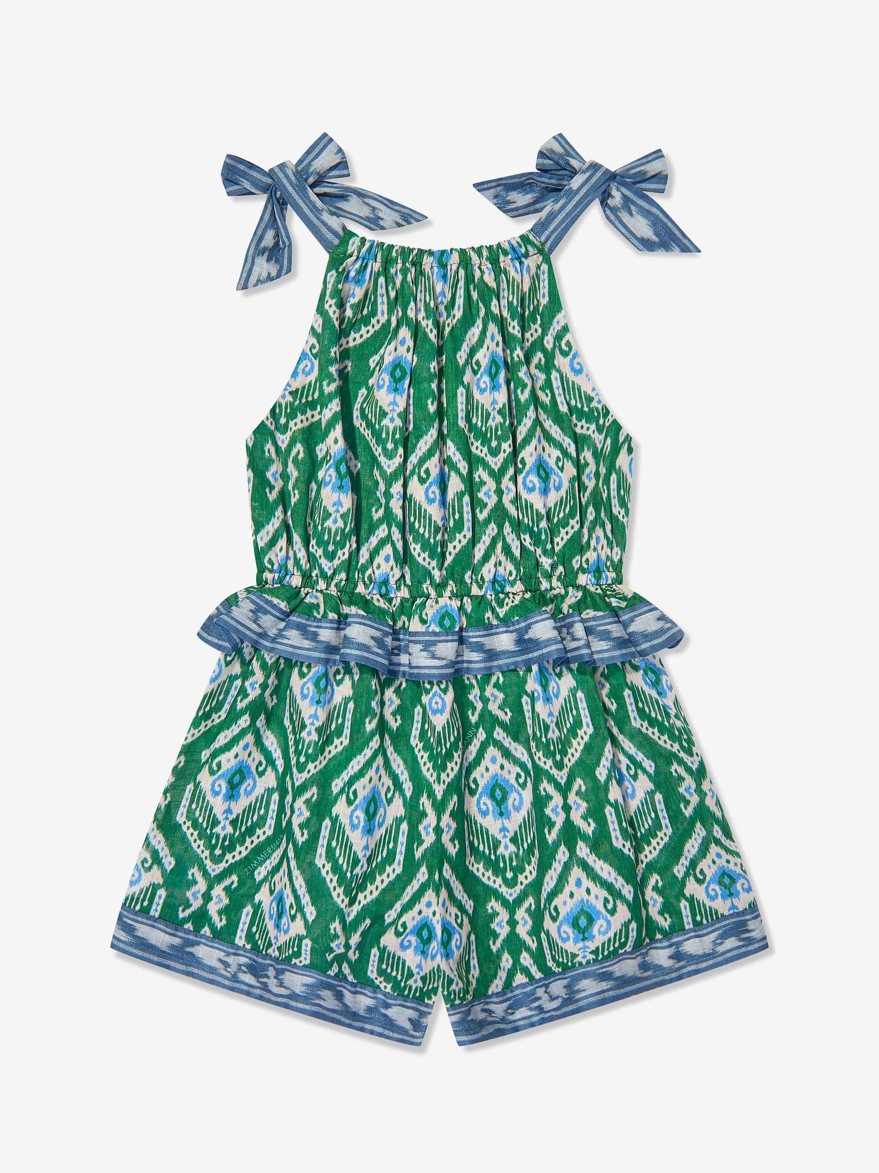 Girls Wylie Frill Halter Playsuit in Green