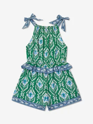 Girls Wylie Frill Halter Playsuit in Green