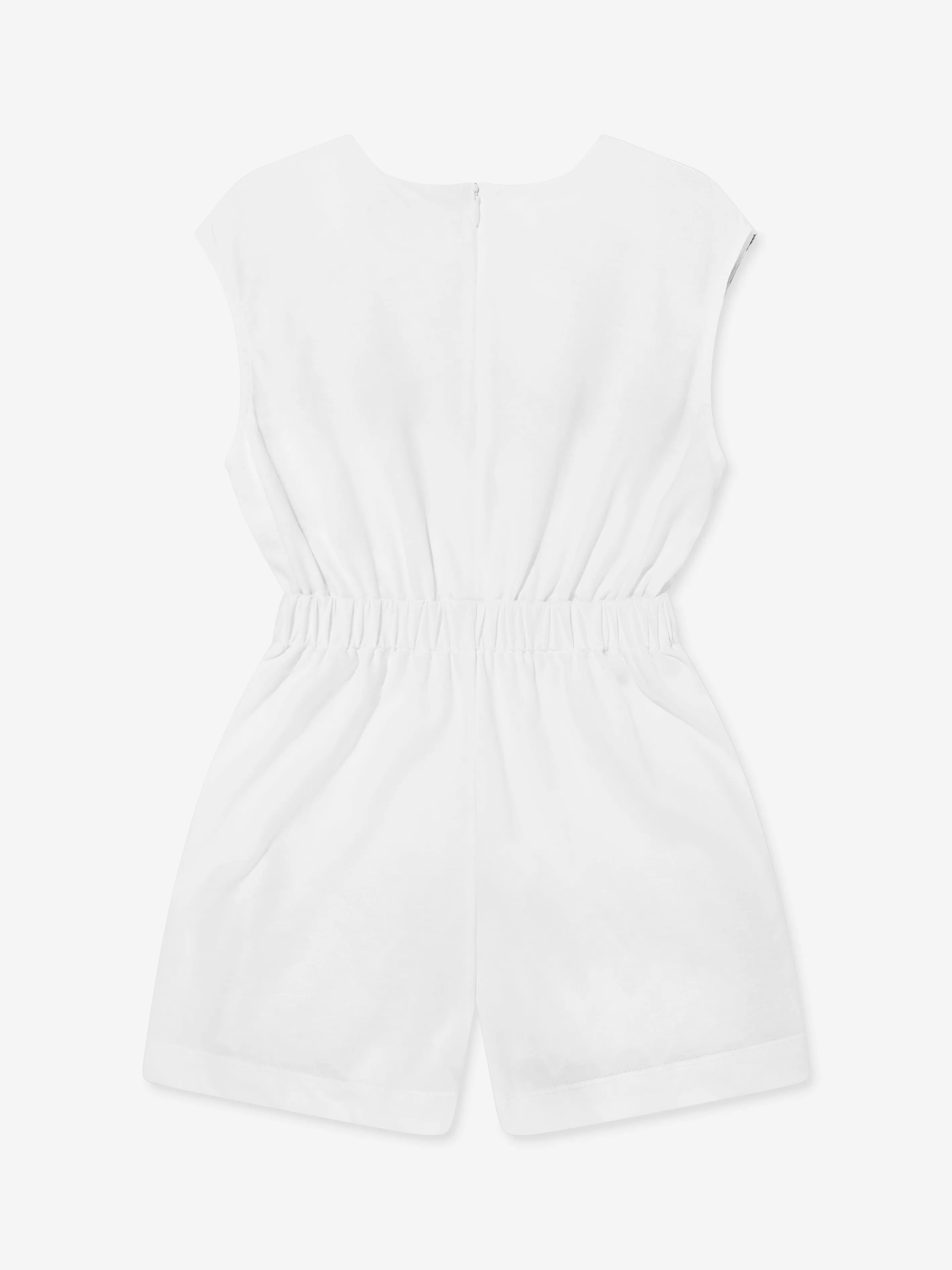 Girls Zigzag Jersey Playsuit in White