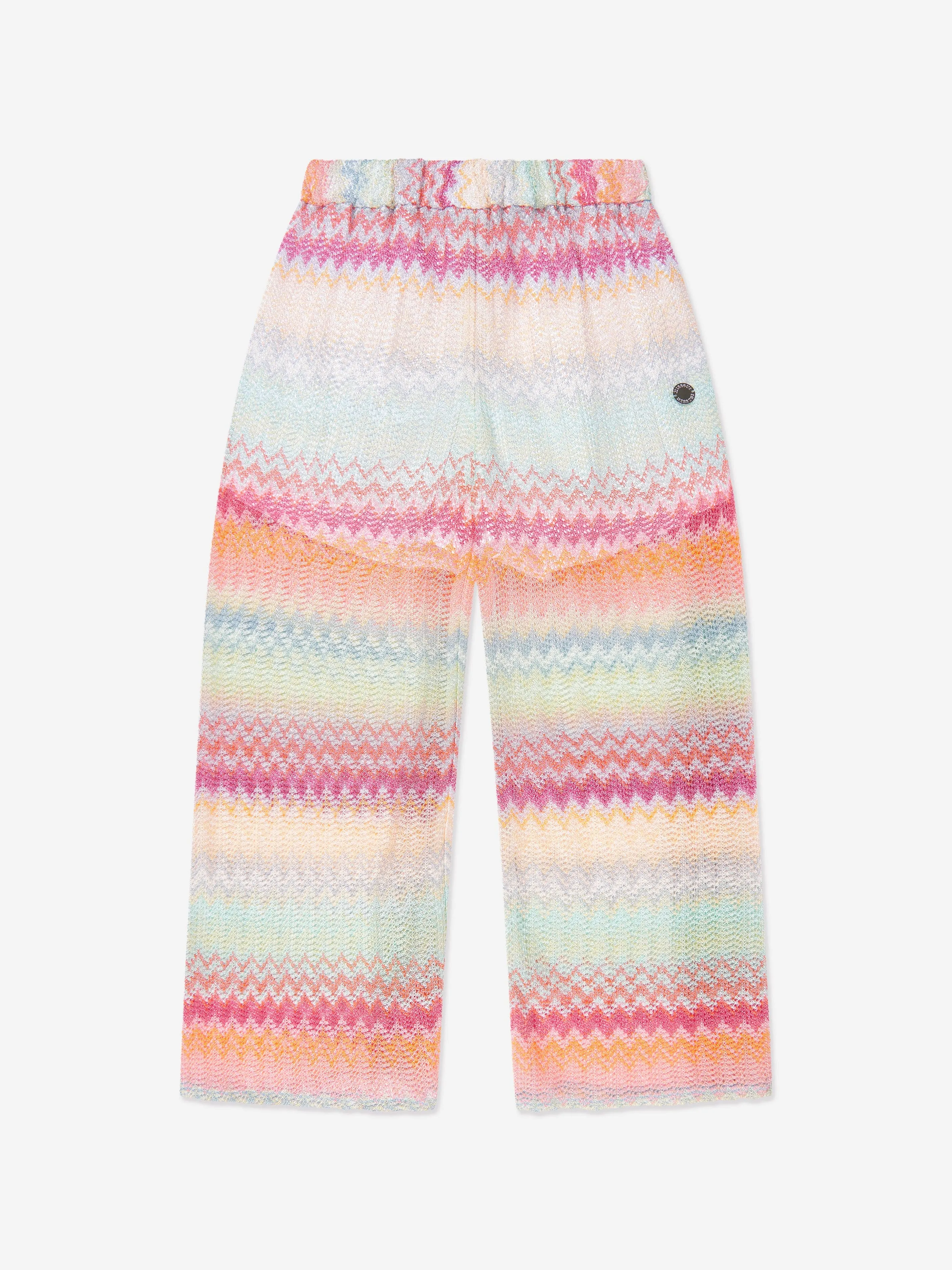 Girls Zigzag Trousers in Multicolour