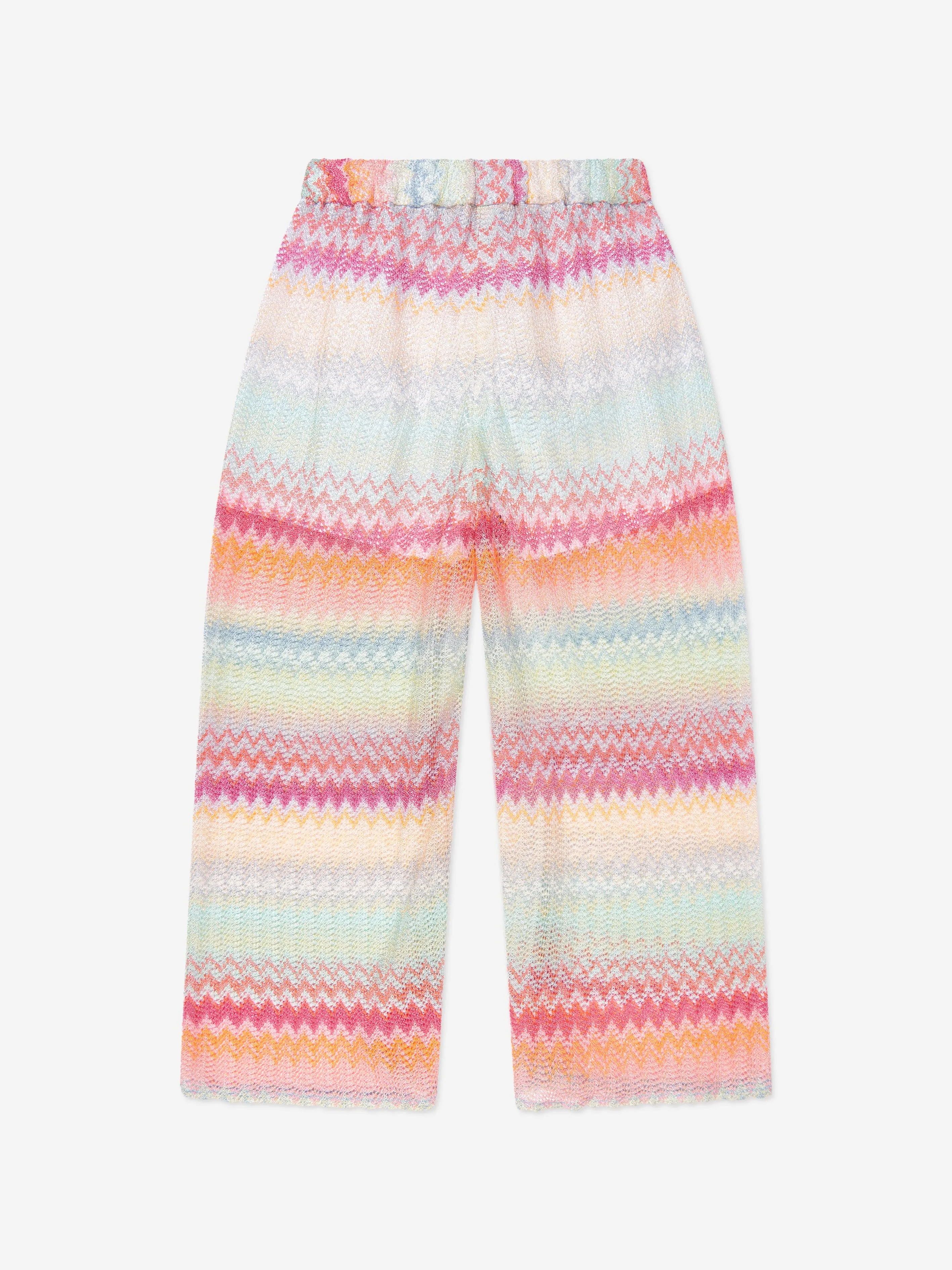 Girls Zigzag Trousers in Multicolour