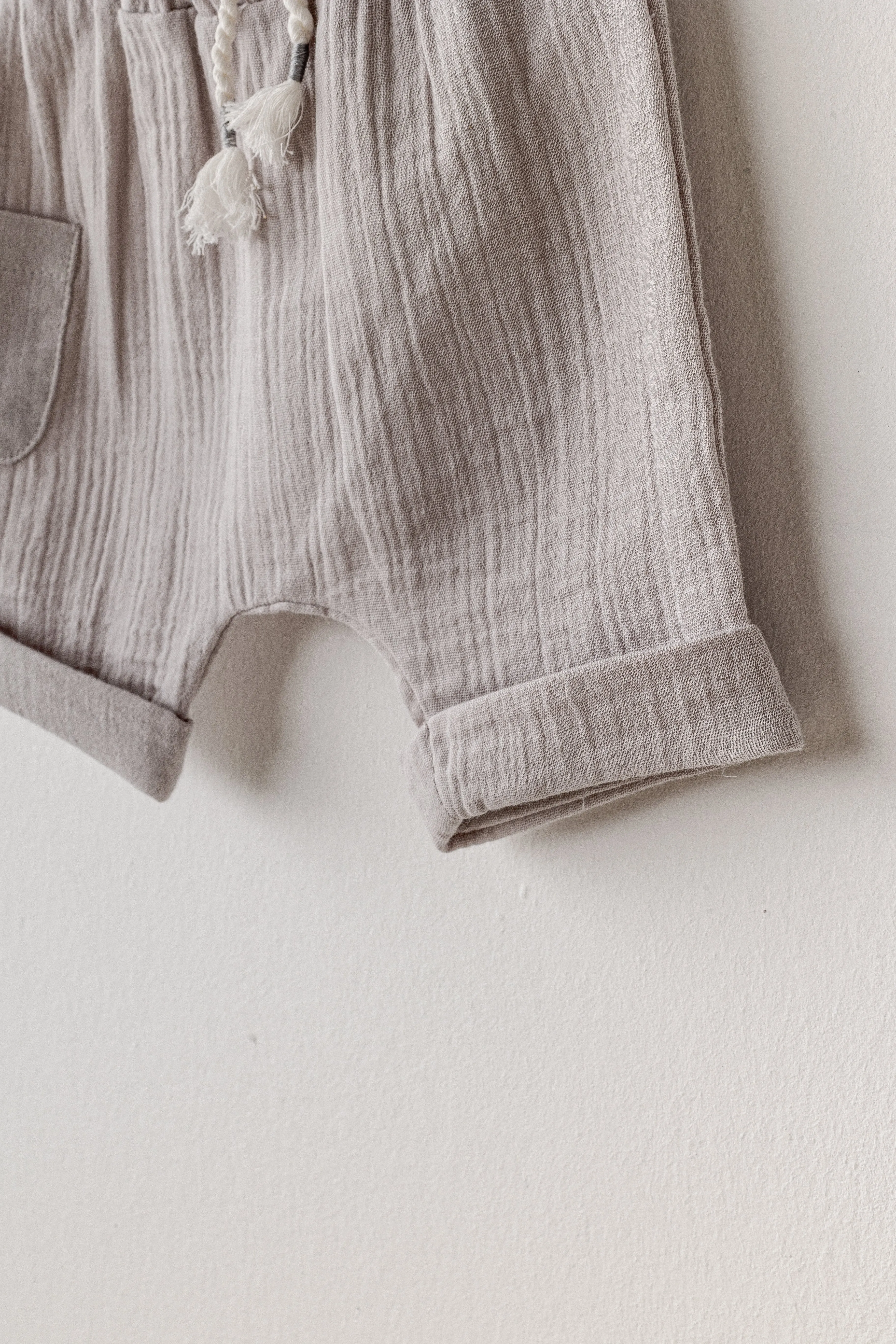 Grey Shorts Button Outfit