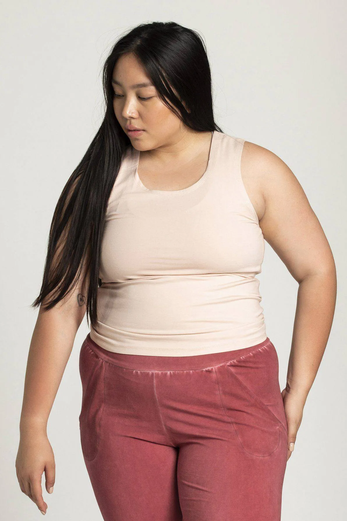 Half Moon Open Back Tank Top