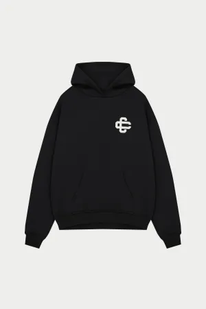 HEAVYWEIGHT EMBLEM APPLIQUE HOODIE - BLACK