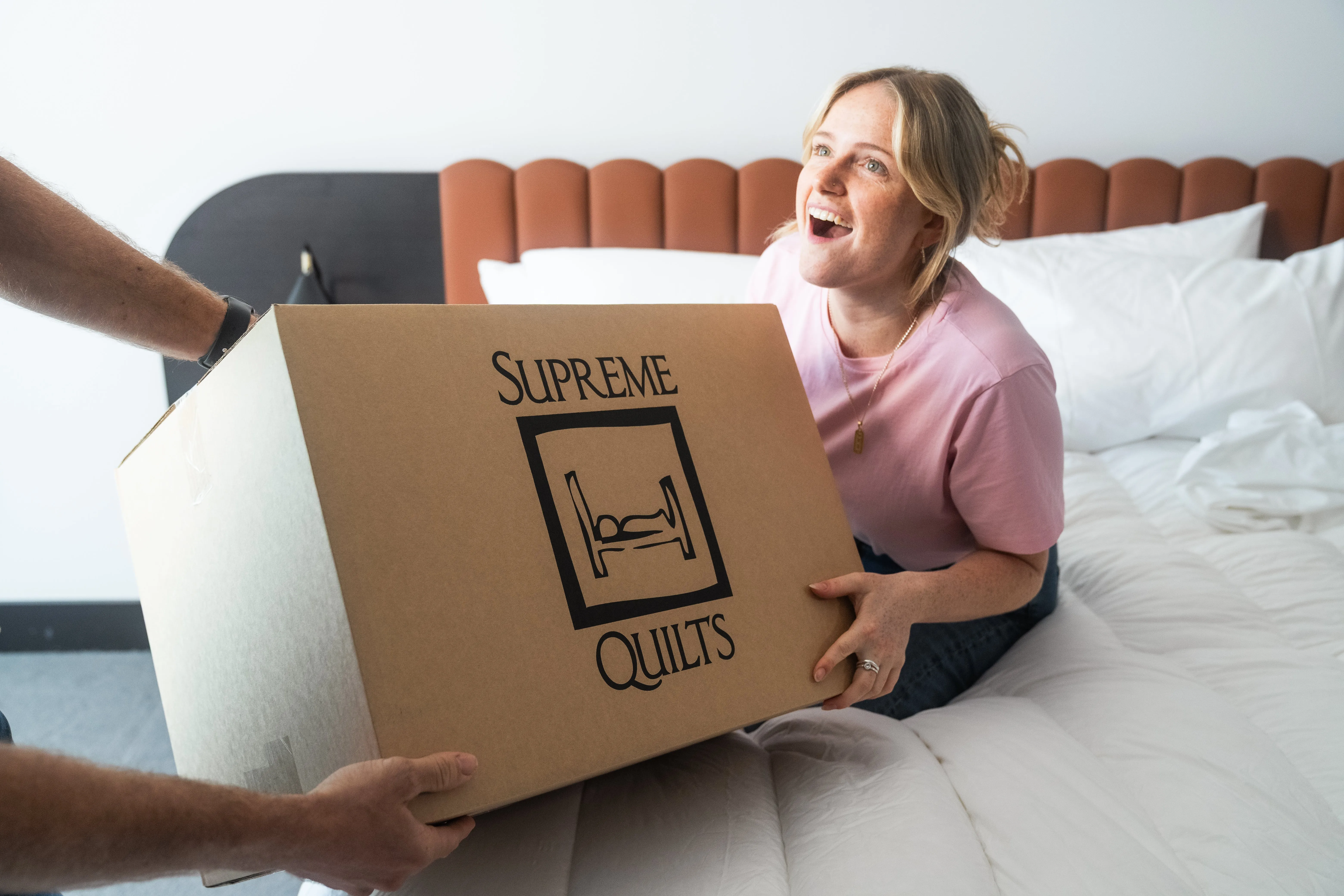 King Size Quilt Baffle Boxed 95% White Premium Polish Goose Down 7 Blanket Warmth German Batiste TE100