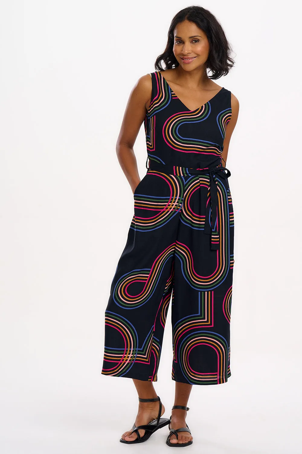 Lamiah Jumpsuit - Black. Retro Racer