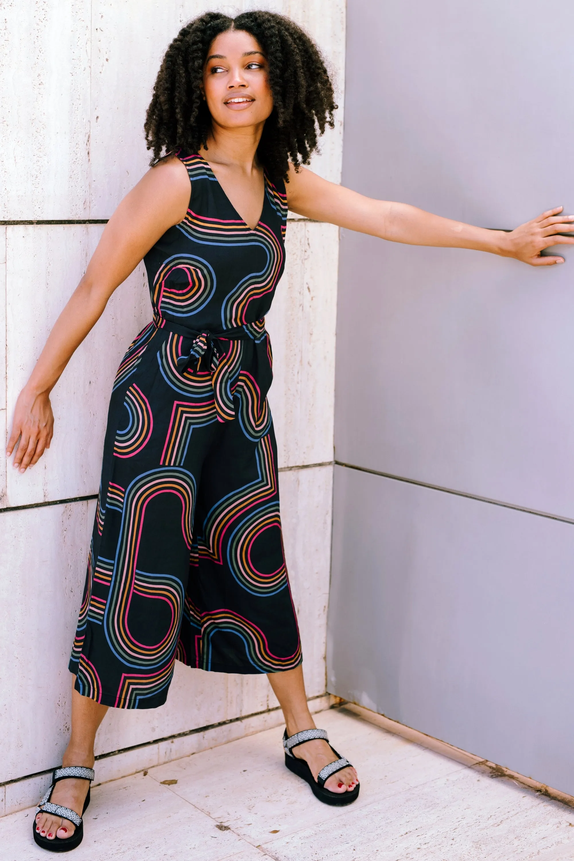 Lamiah Jumpsuit - Black. Retro Racer