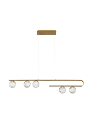 LINEAR GLASS ORB CHANDELIER