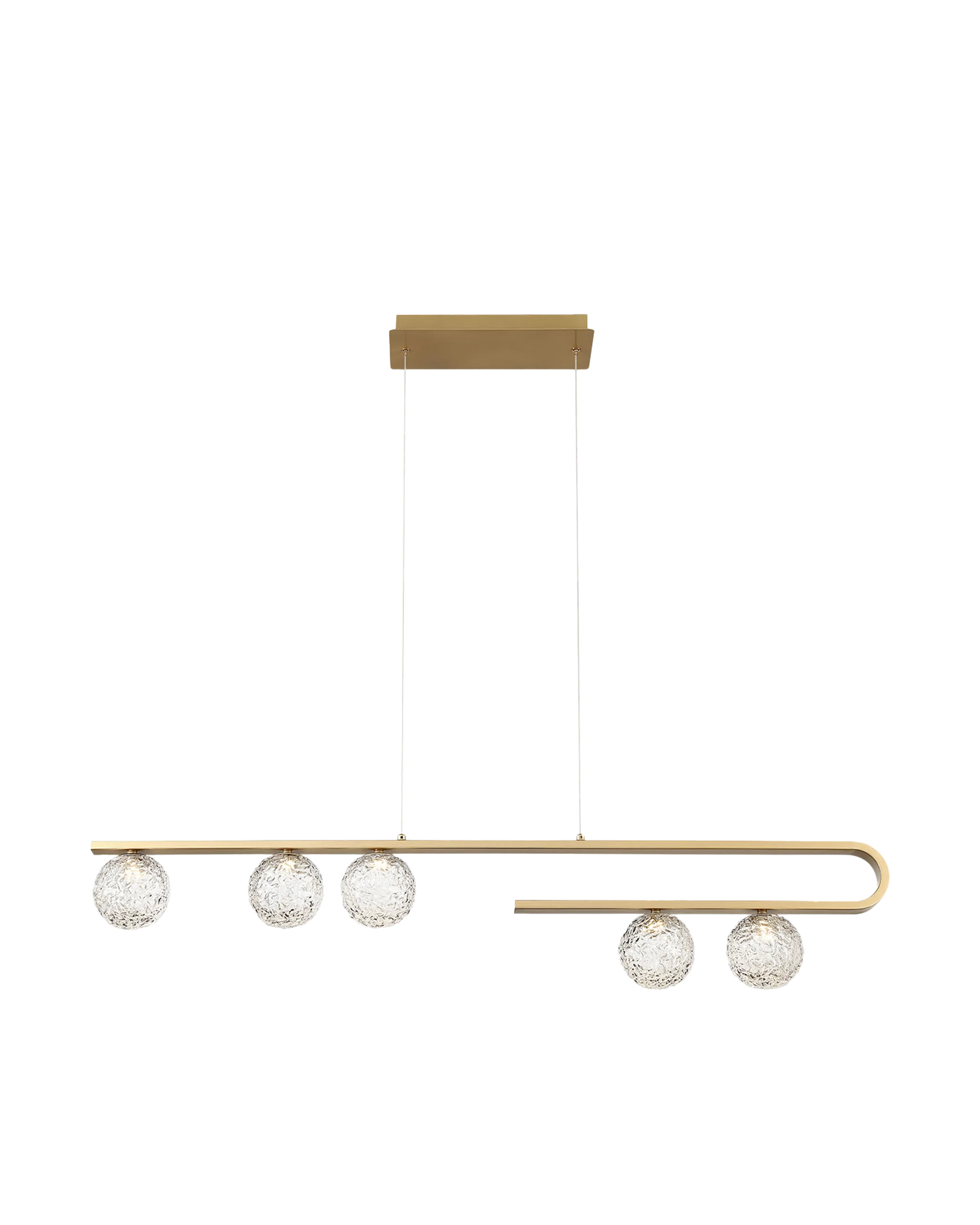 LINEAR GLASS ORB CHANDELIER