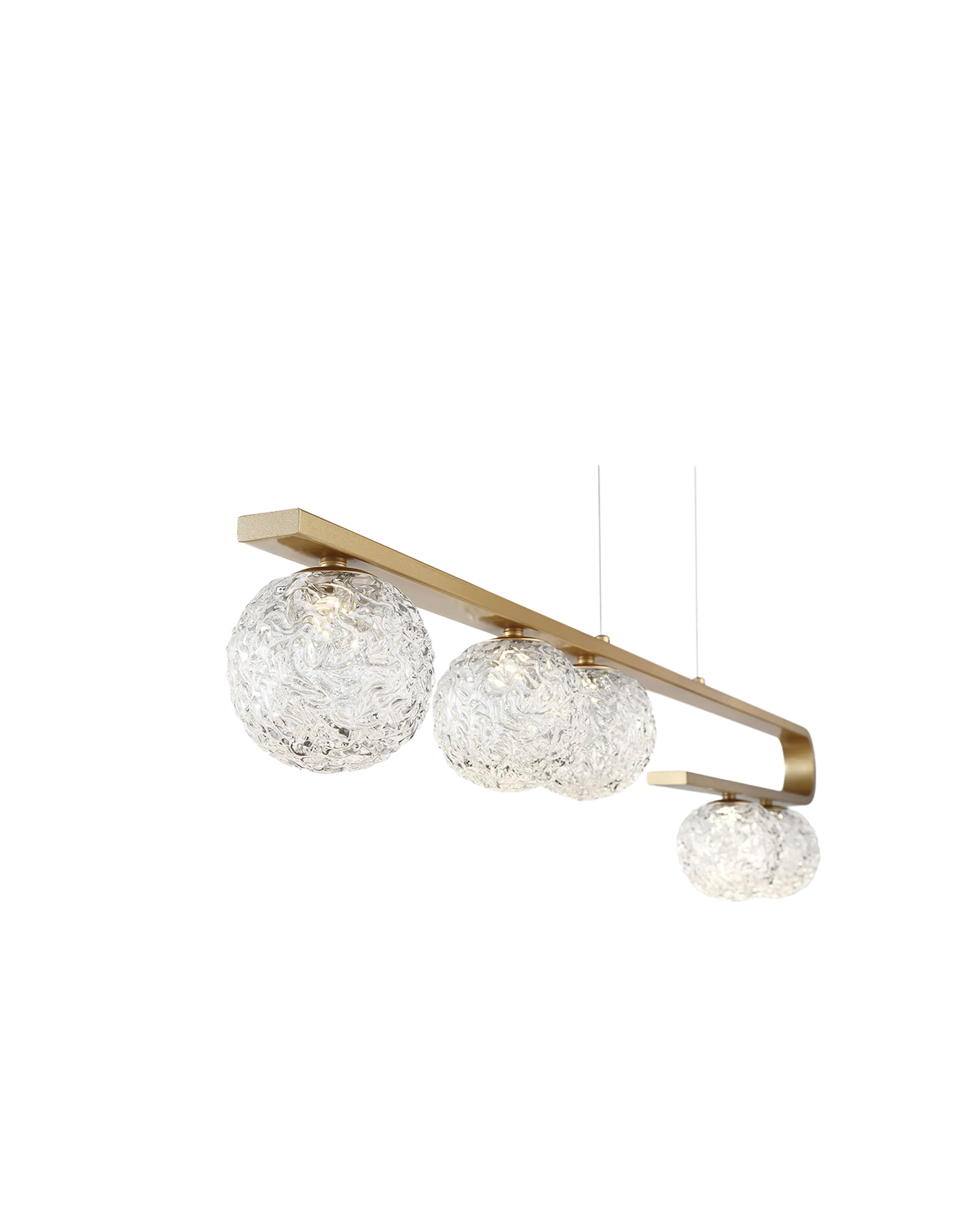LINEAR GLASS ORB CHANDELIER