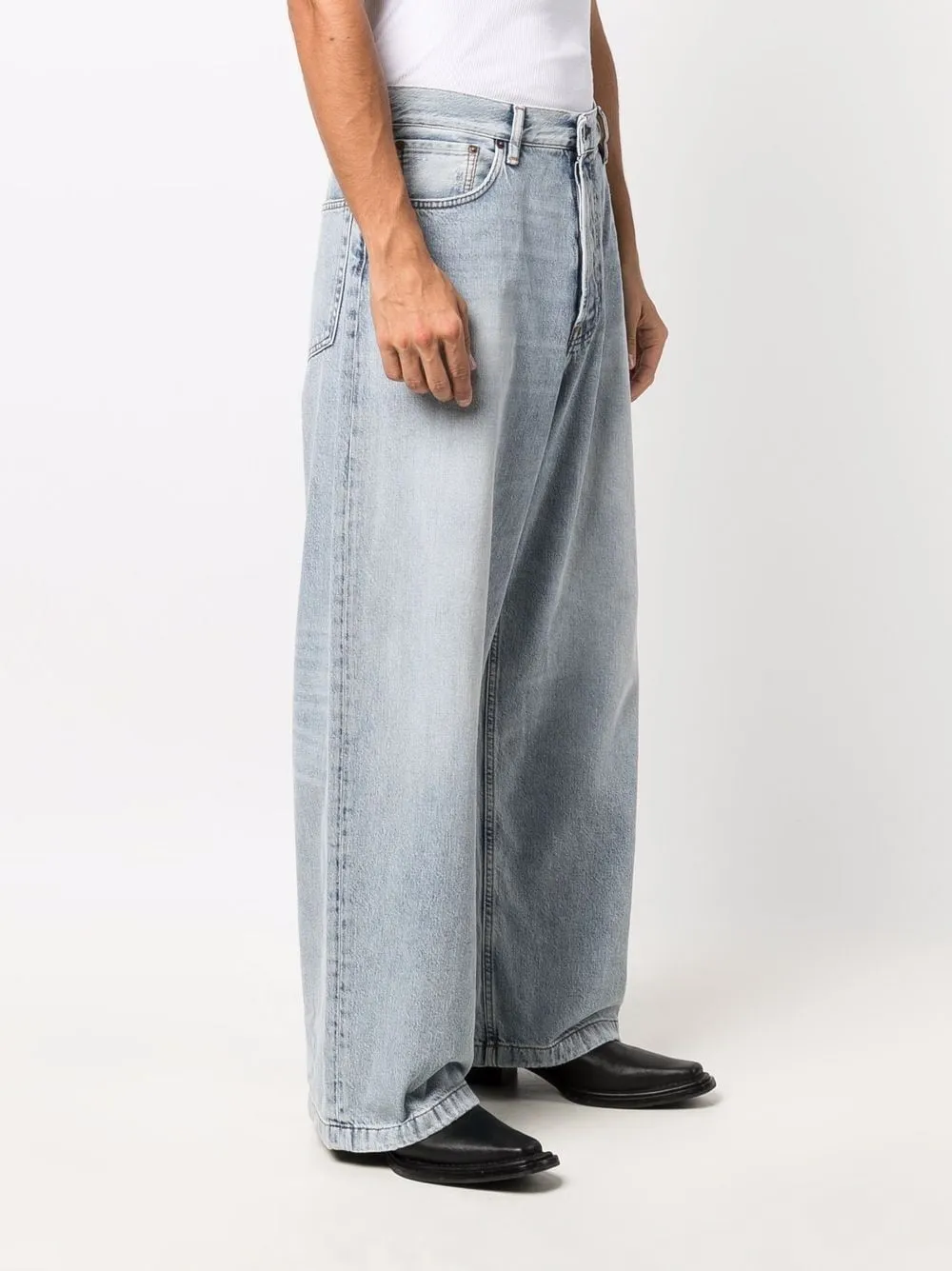 LOGO PATCH STRAIGHT LEG JEANS LIG BLU