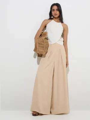 LOV Beige High-Rise Palazzos