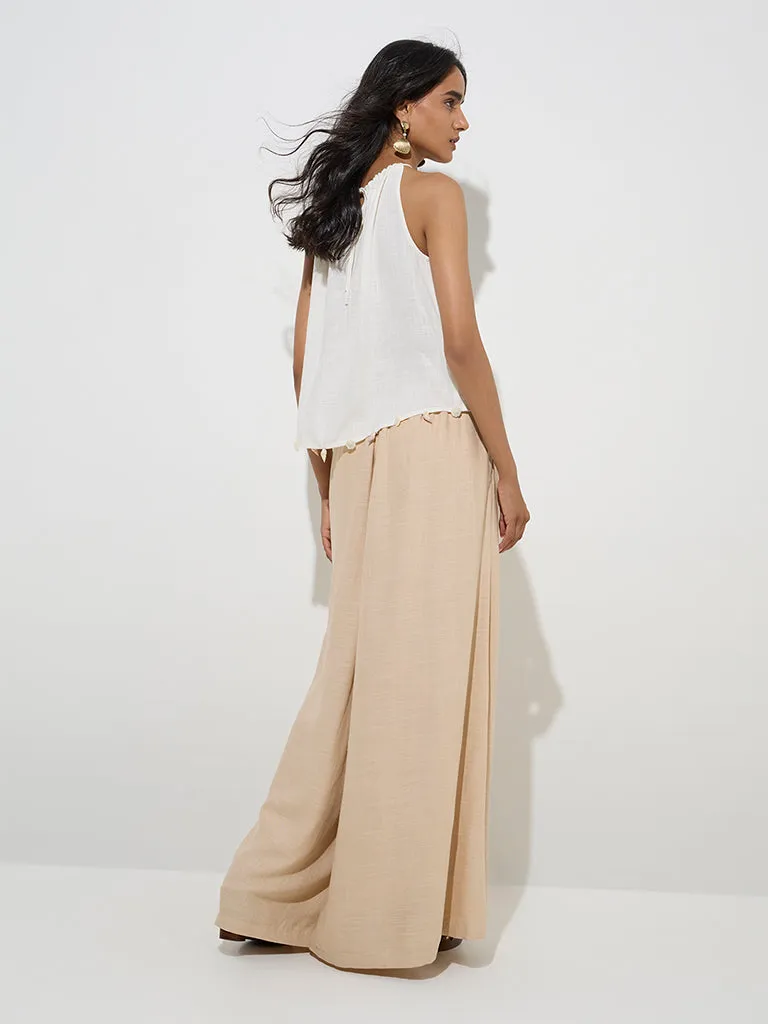 LOV Beige High-Rise Palazzos