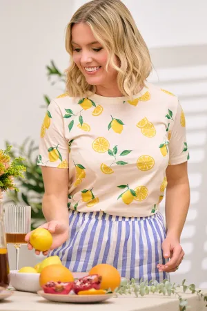Maggie T-Shirt - Off-White. Lemon Drizzle