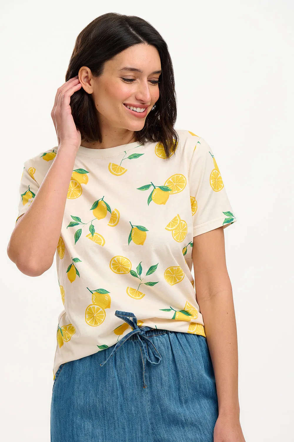 Maggie T-Shirt - Off-White. Lemon Drizzle