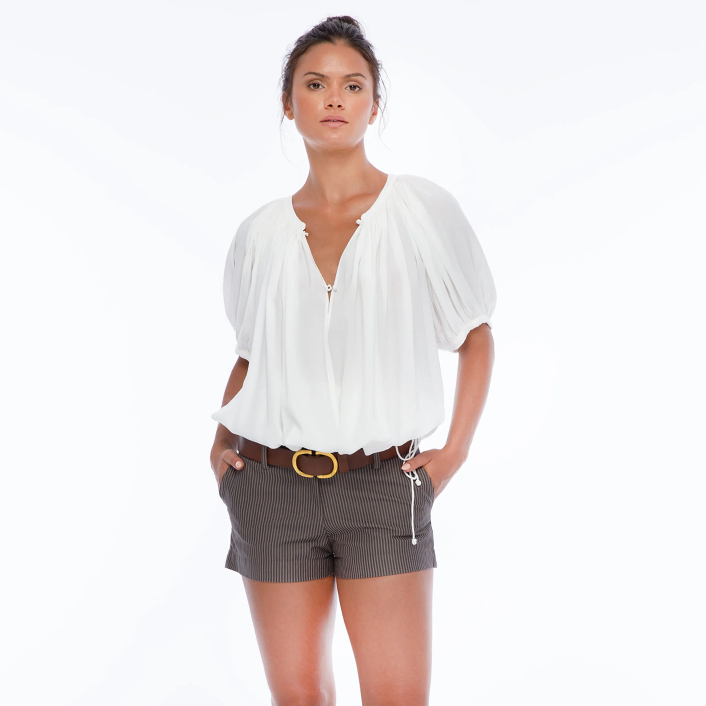 MARTHA BLOUSE QS | Rayon Fujette Crepe