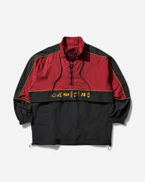 Men's Lace Up Pullover Black Burgundy