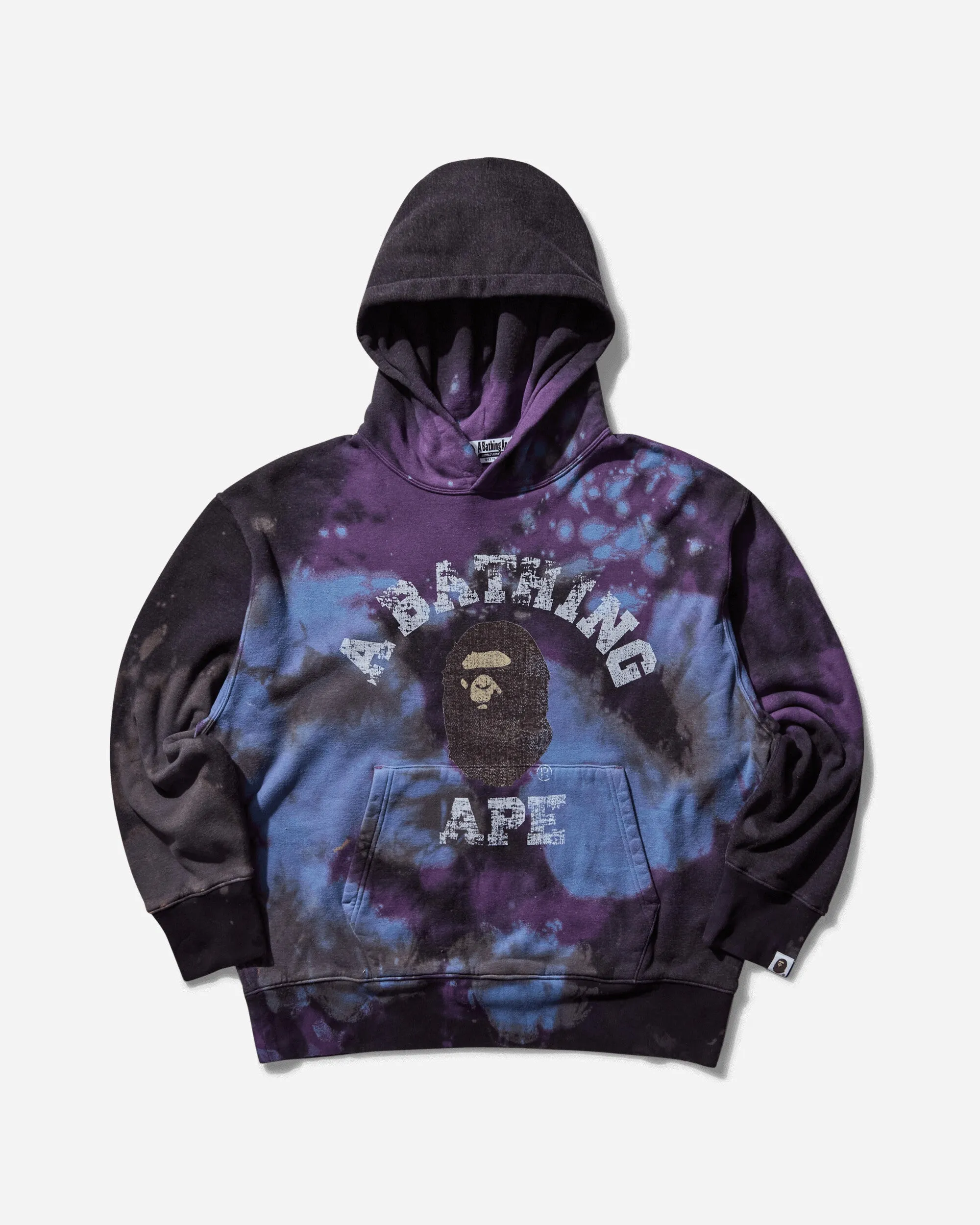 Men's Tie Dye College Hoodie Black