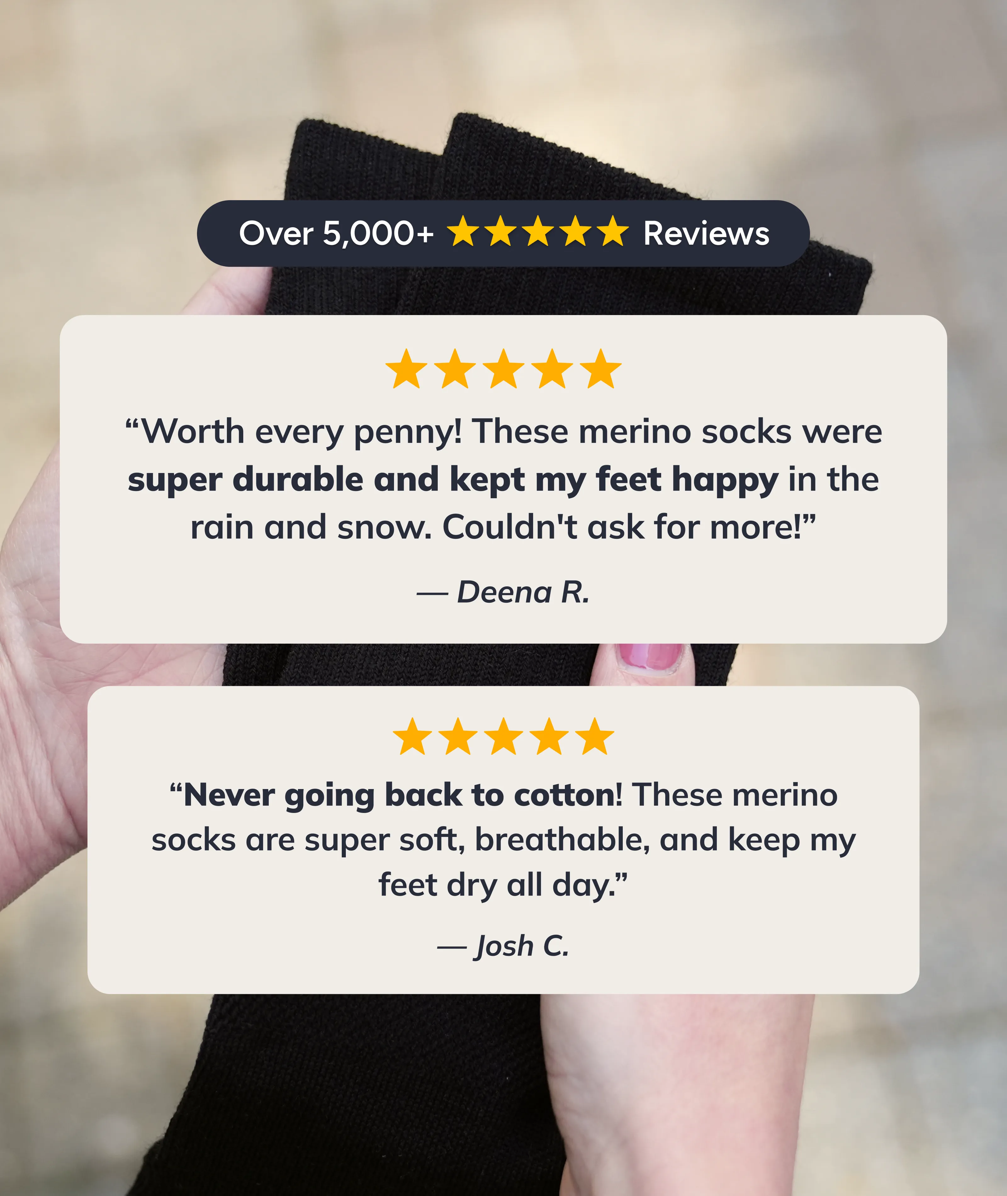 Merino Crew Socks Black