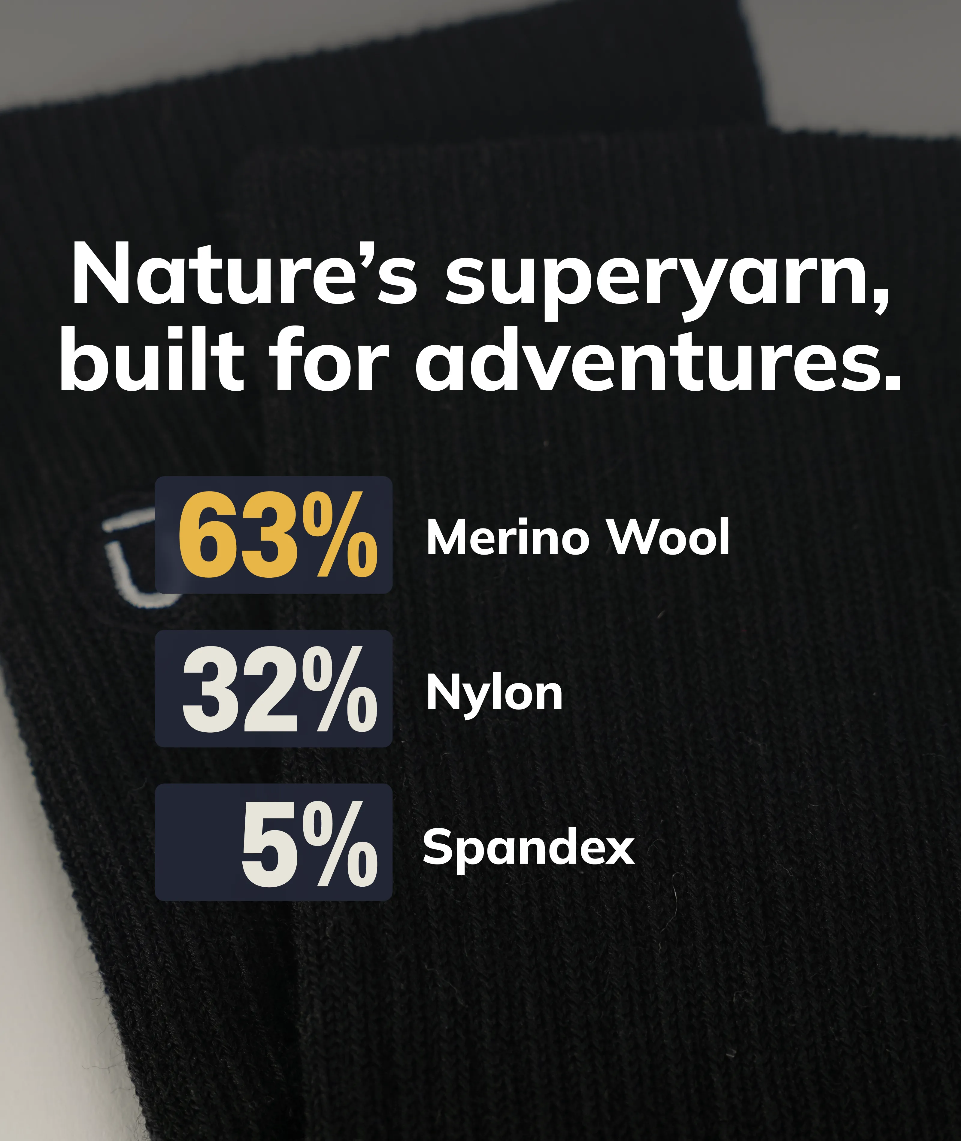 Merino Crew Socks Black