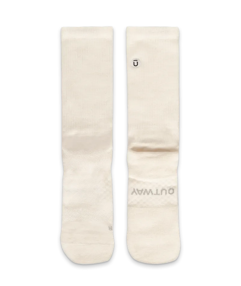 Merino Crew Socks Off White