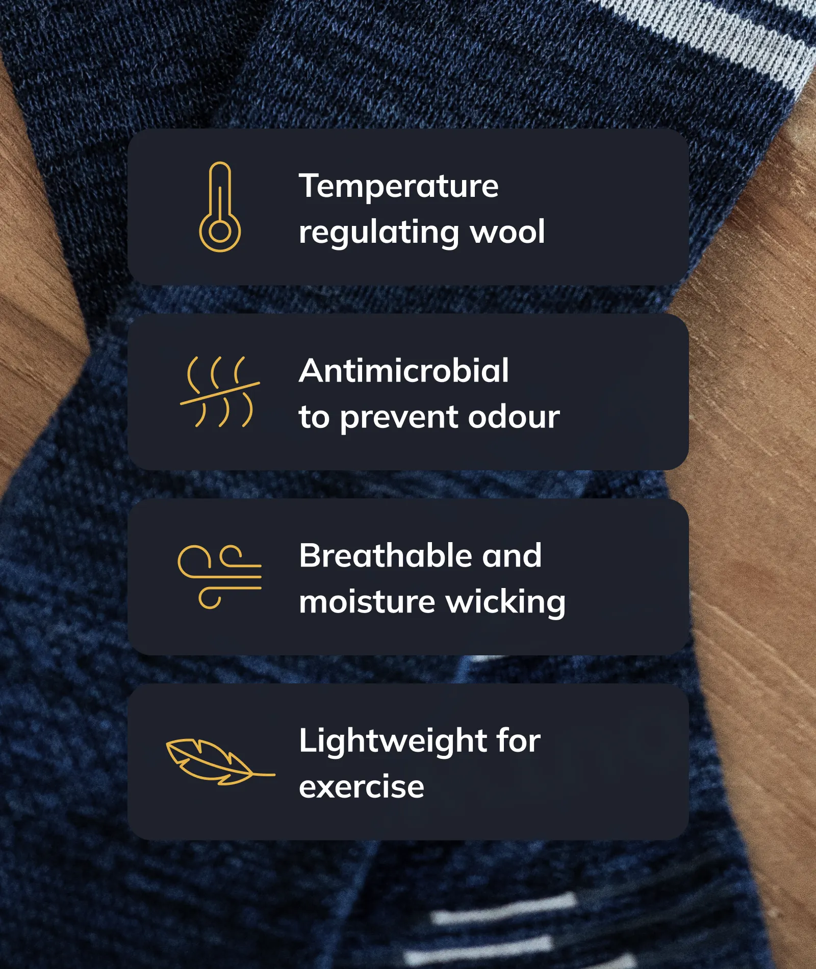 Merino Lite Crew Socks Cobalt