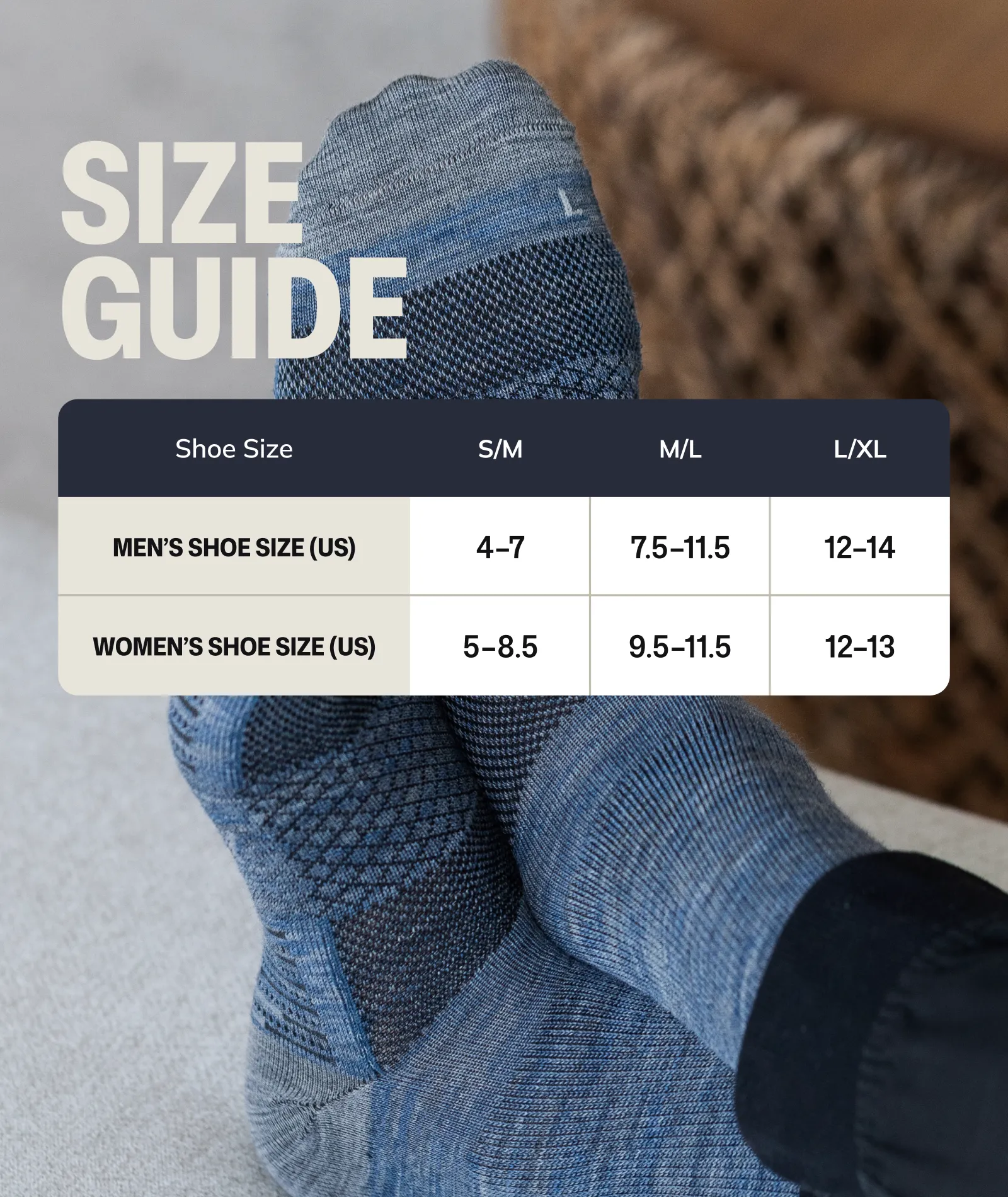 Merino Lite Crew Socks Cobalt