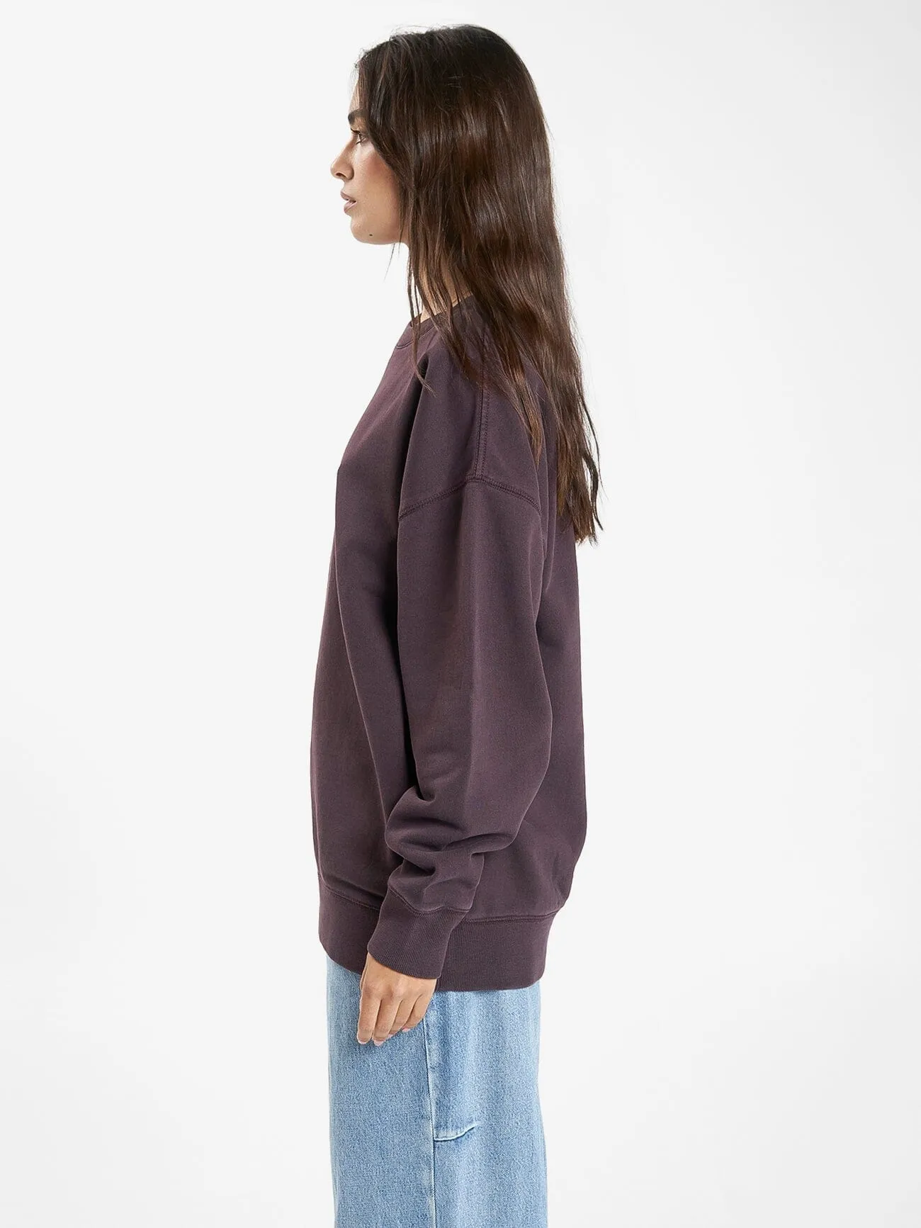 Minimal Thrills Slouch Crew - Deep Plum