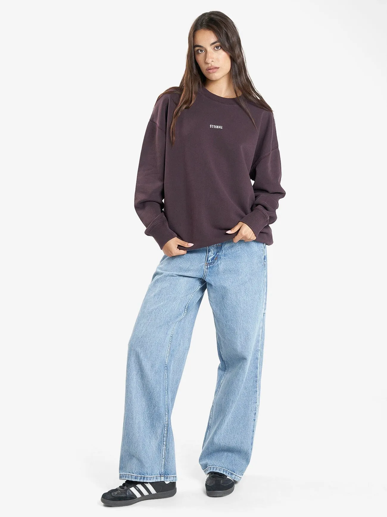 Minimal Thrills Slouch Crew - Deep Plum
