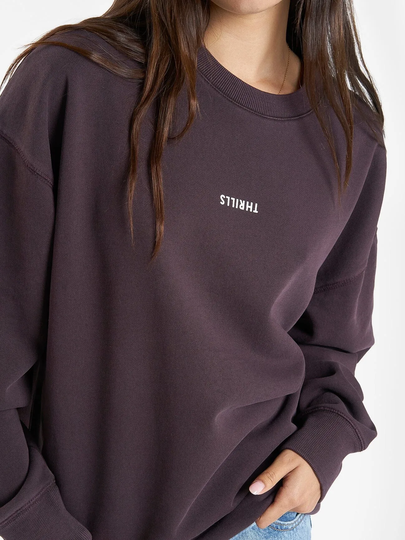 Minimal Thrills Slouch Crew - Deep Plum
