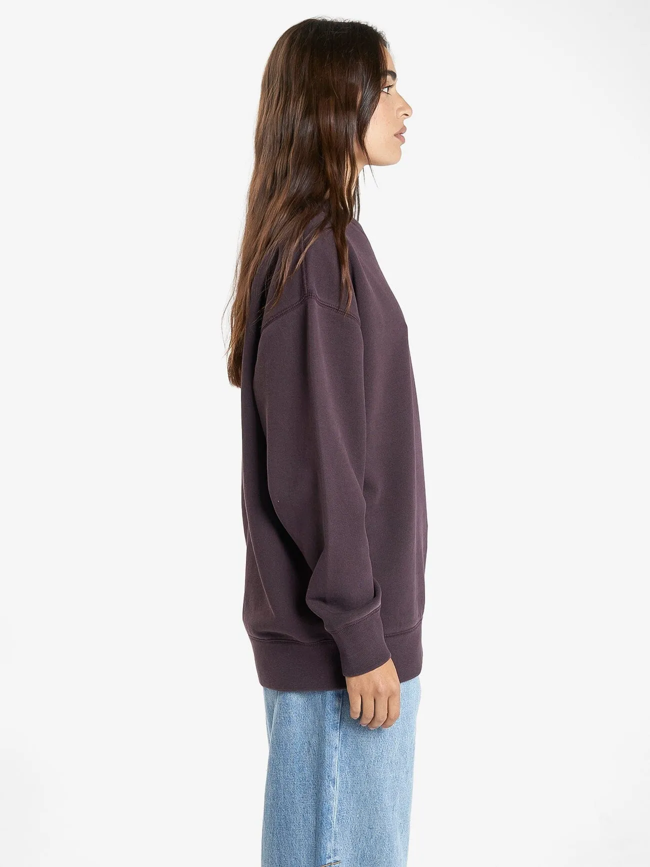 Minimal Thrills Slouch Crew - Deep Plum