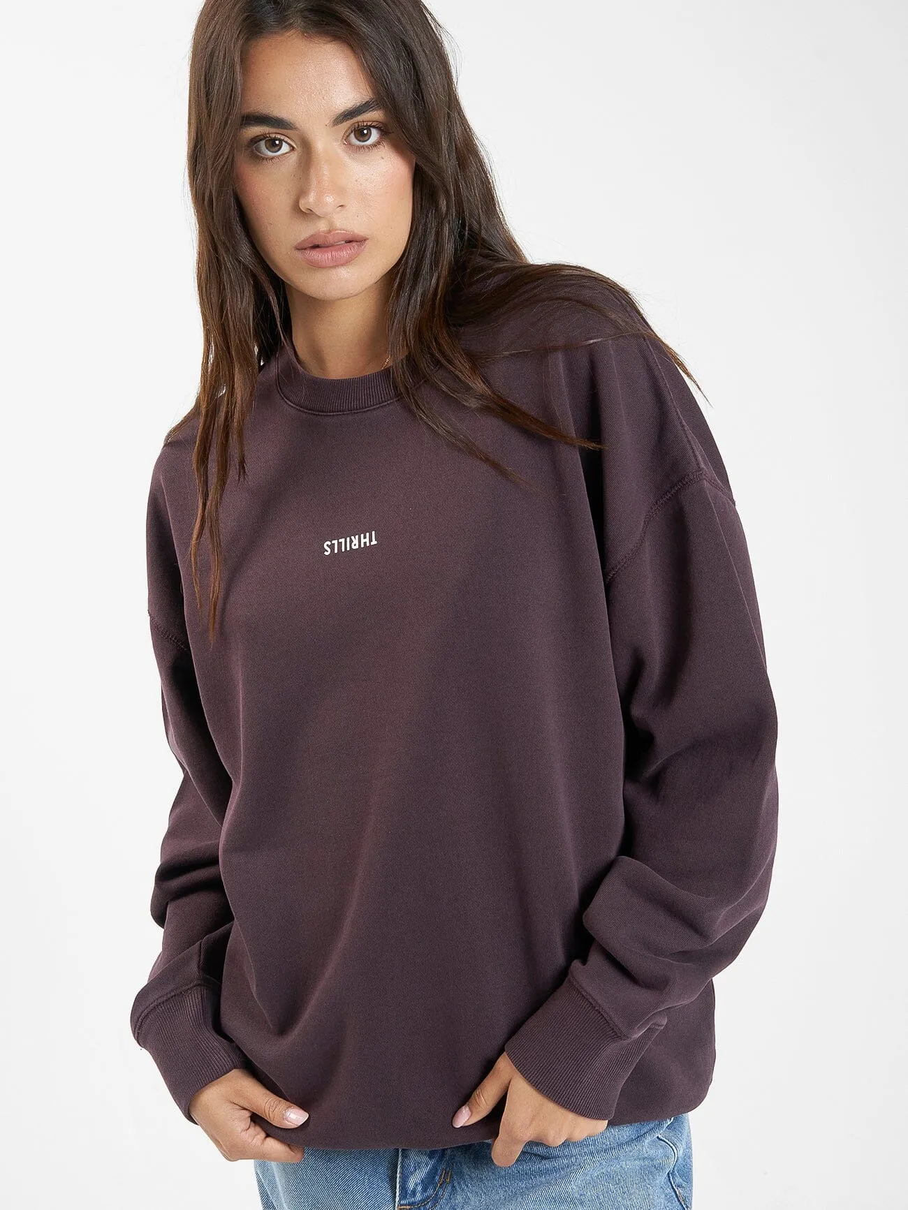 Minimal Thrills Slouch Crew - Deep Plum