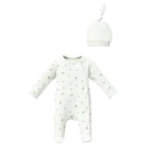 Mint Pumpkin Print Babygrow & Hat