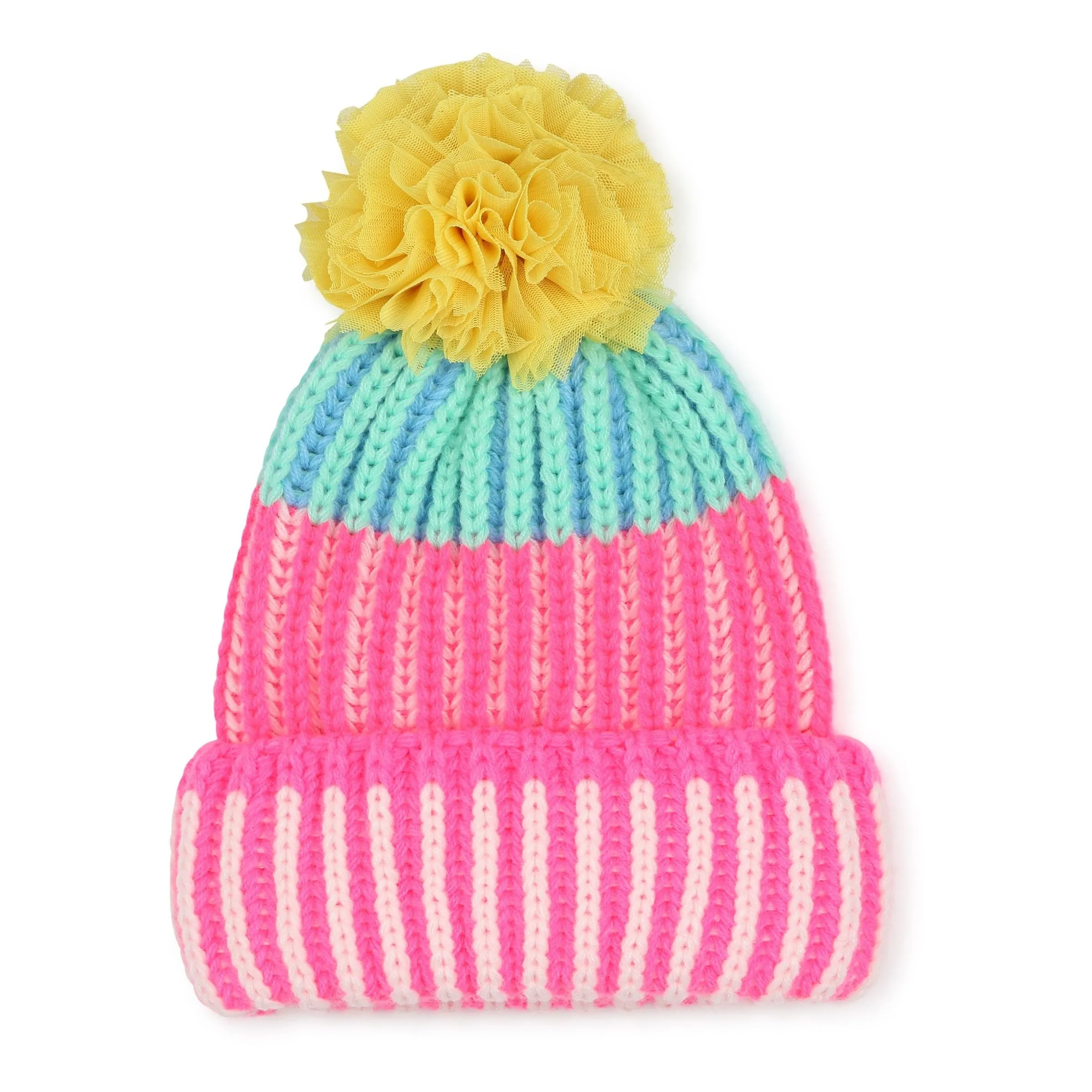 Multicolor Knitted Pom Beanie