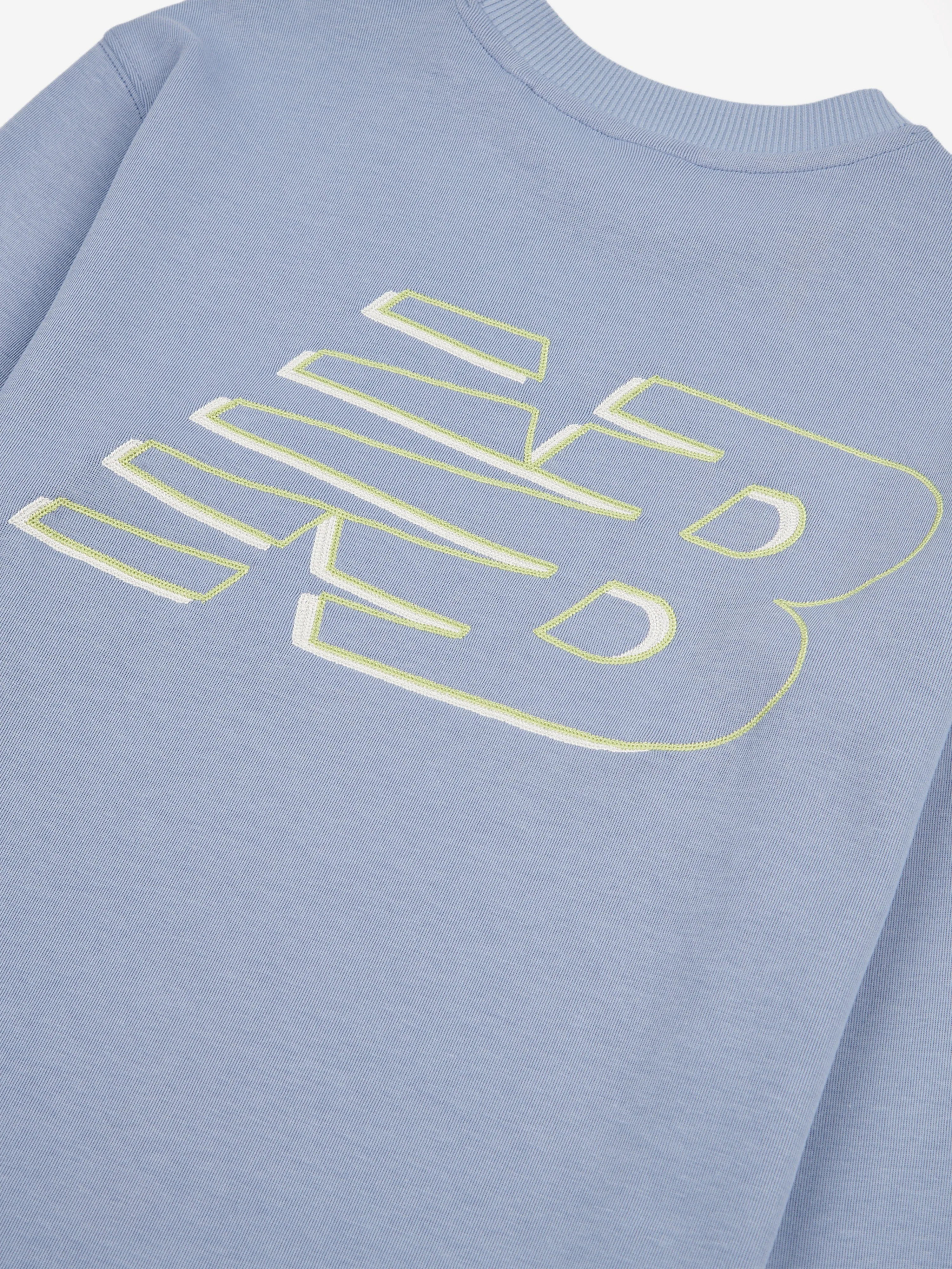 New Balance Boys Premium Cross Neck LS T-Shirt in Blue