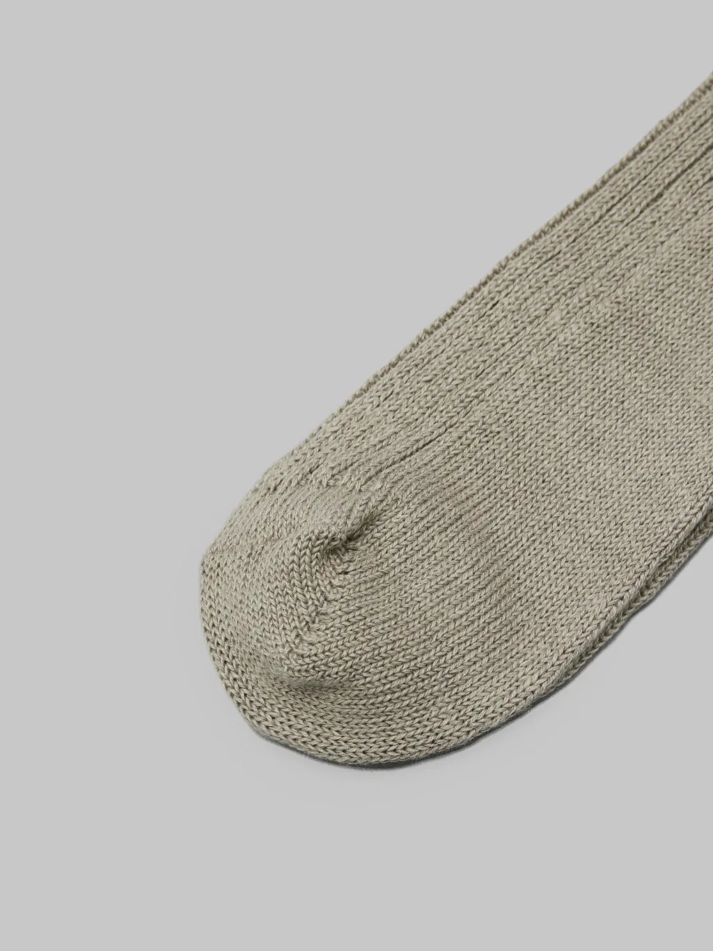 Nishiguchi Kutsushita Linen Ribbed Socks Beige