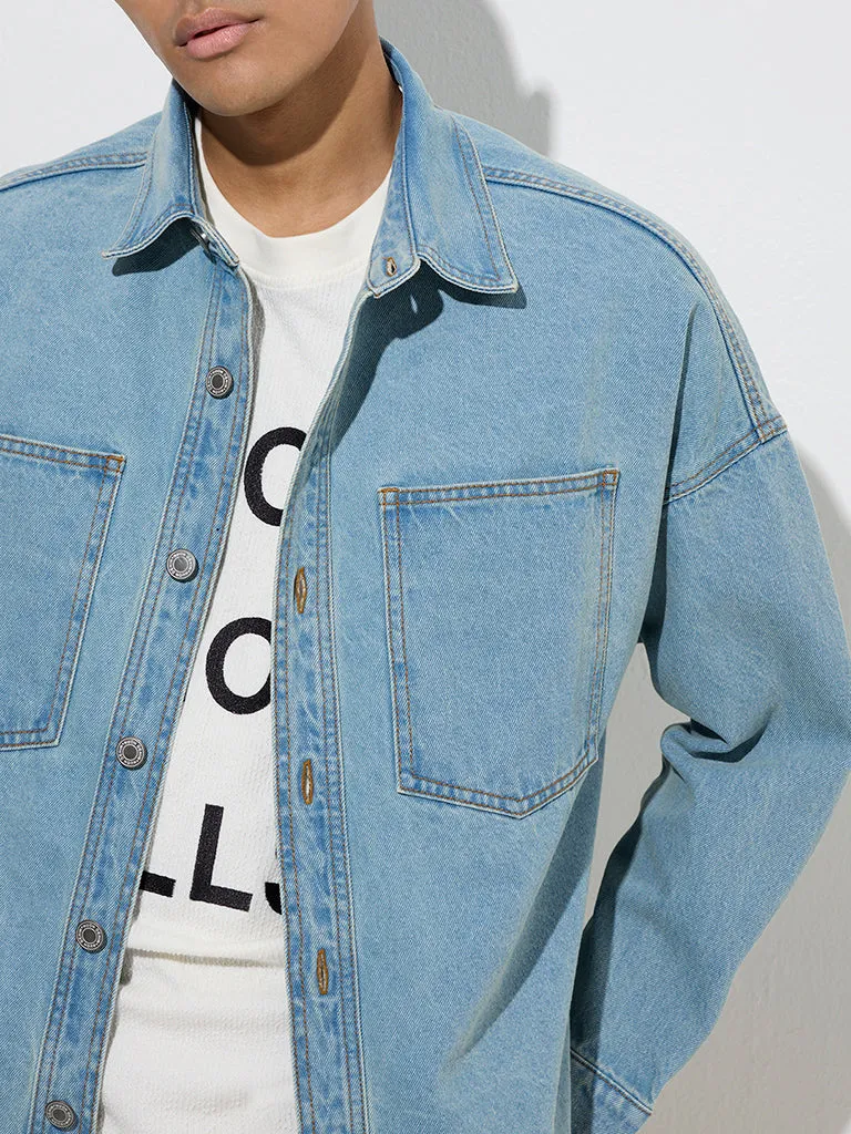 Nuon Blue Relaxed-Fit Denim Jacket