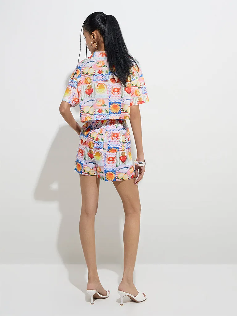 Nuon Multicolour Printed High-Rise Shorts