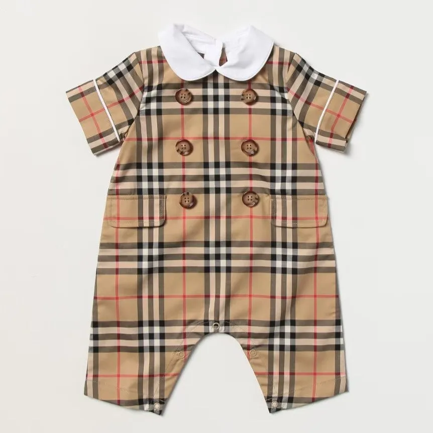 Octavian Romper in Archive Beige Check
